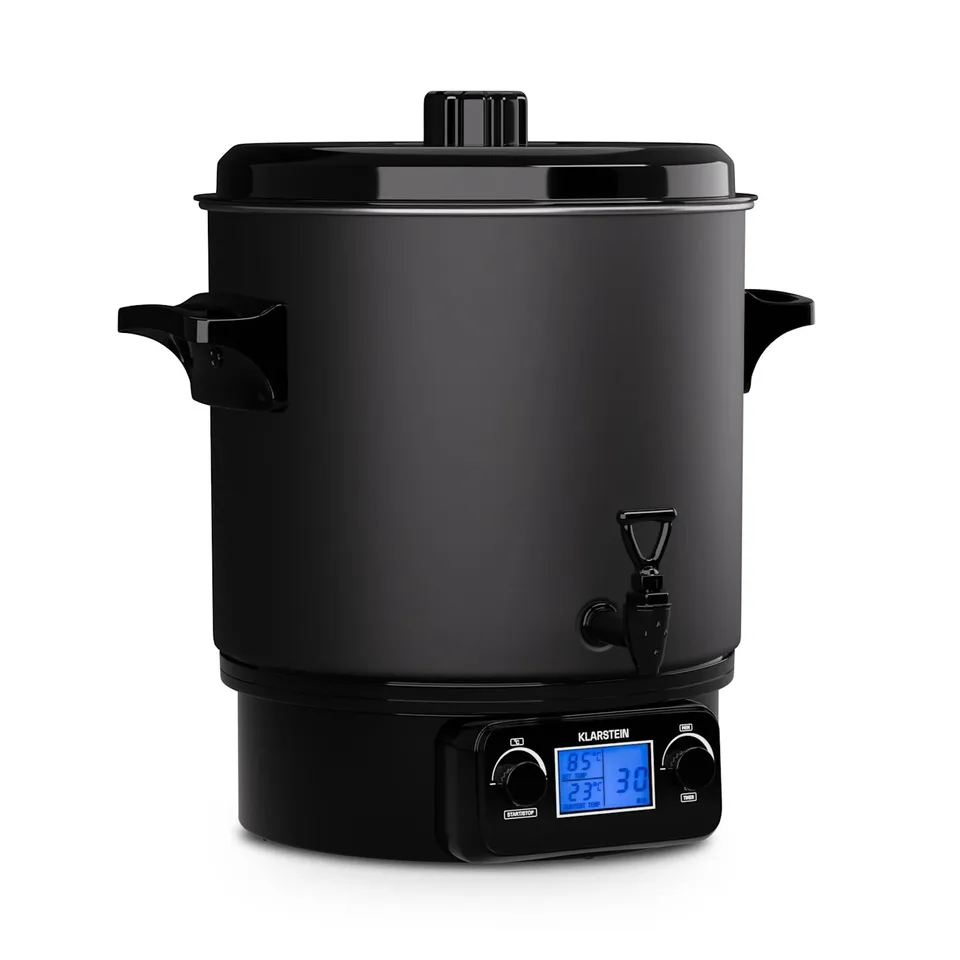 BOXED KLARSTEIN BIGGIE STAINLESS STEEL 27L DIGITAL PRESERVING COOKER BLACK