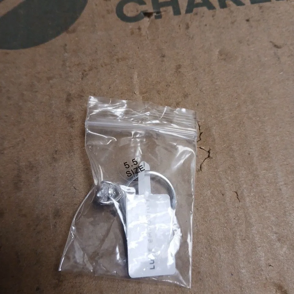 LUXE EMPORIUM RING WITH CLEAR STONE SIZE 5.5 BOXED