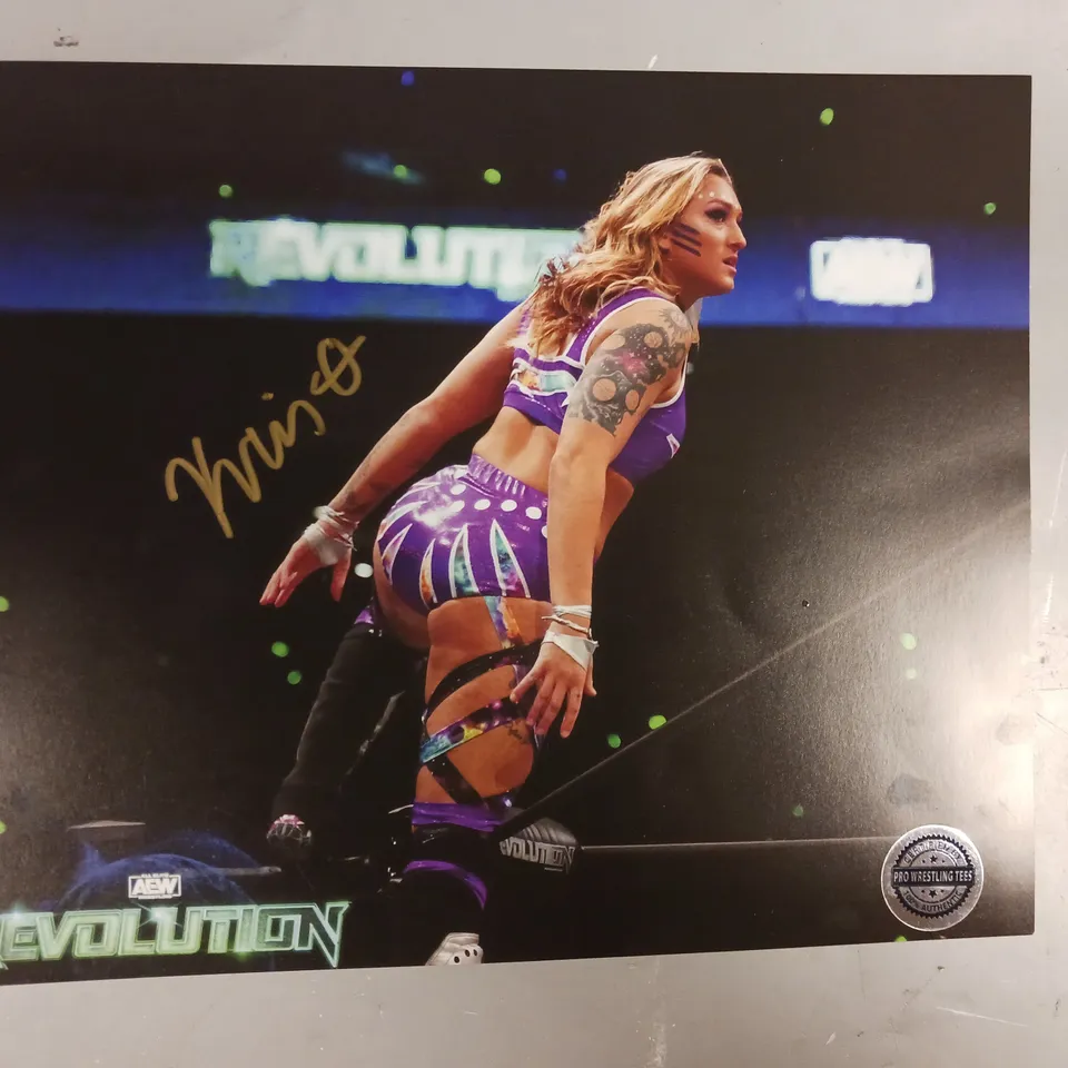 SET OF 4 SIGNED WRESTLING PHOTOGRAPHIC/ART PRINTS
