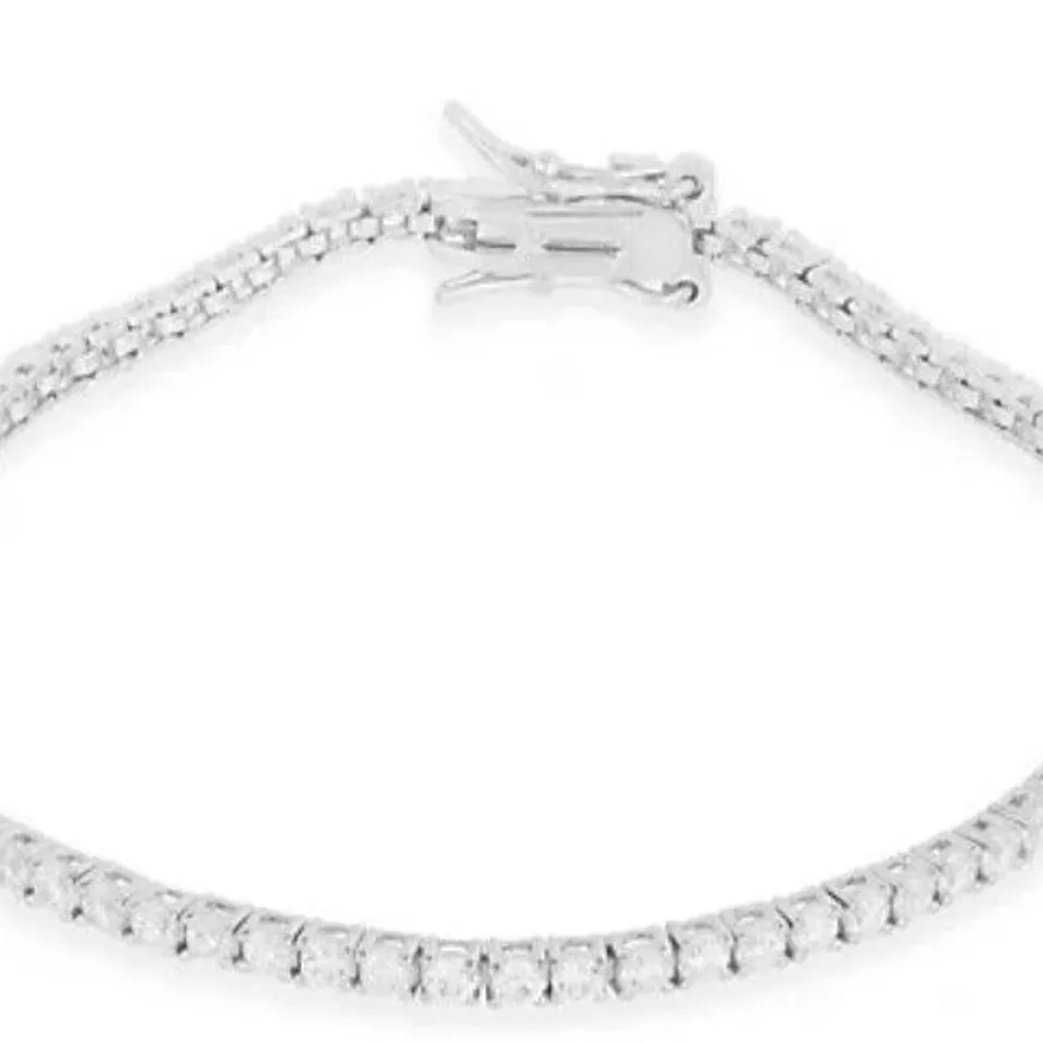 DIAMONIQUE 2.3-2.5CT FINE TENNIS BRACELET STERLING SILVER