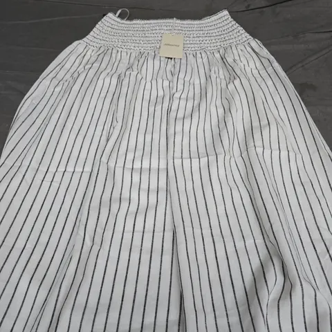 ALBARAY STRIPE LINEN SHIRRED WAIST SKIRT - SIZE 8