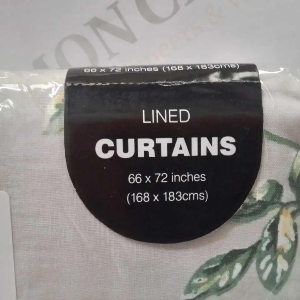 BRAND NEW DREAMS & DRAPES EYELET LINED CURTAINS IN GREY/BIRD DESIGN 66" X 72"