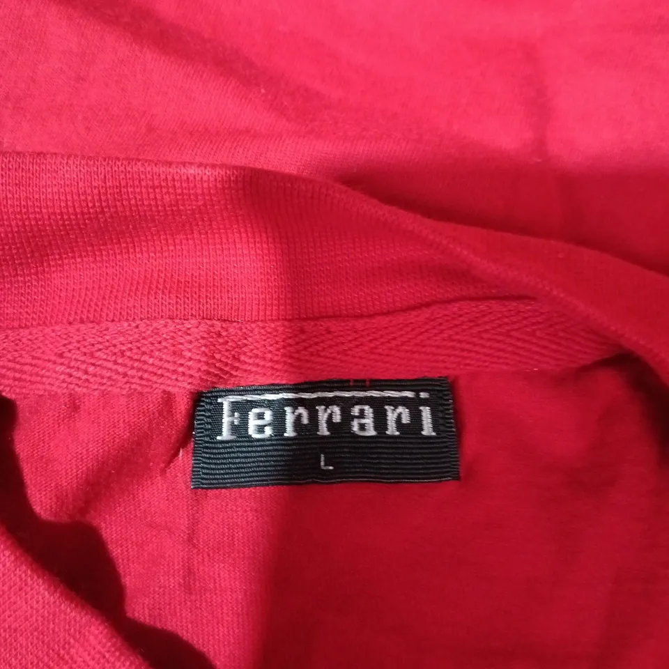 FERRARI RED LONG-SLEEVE T-SHIRT WITH AMD LOGO – SIZE L