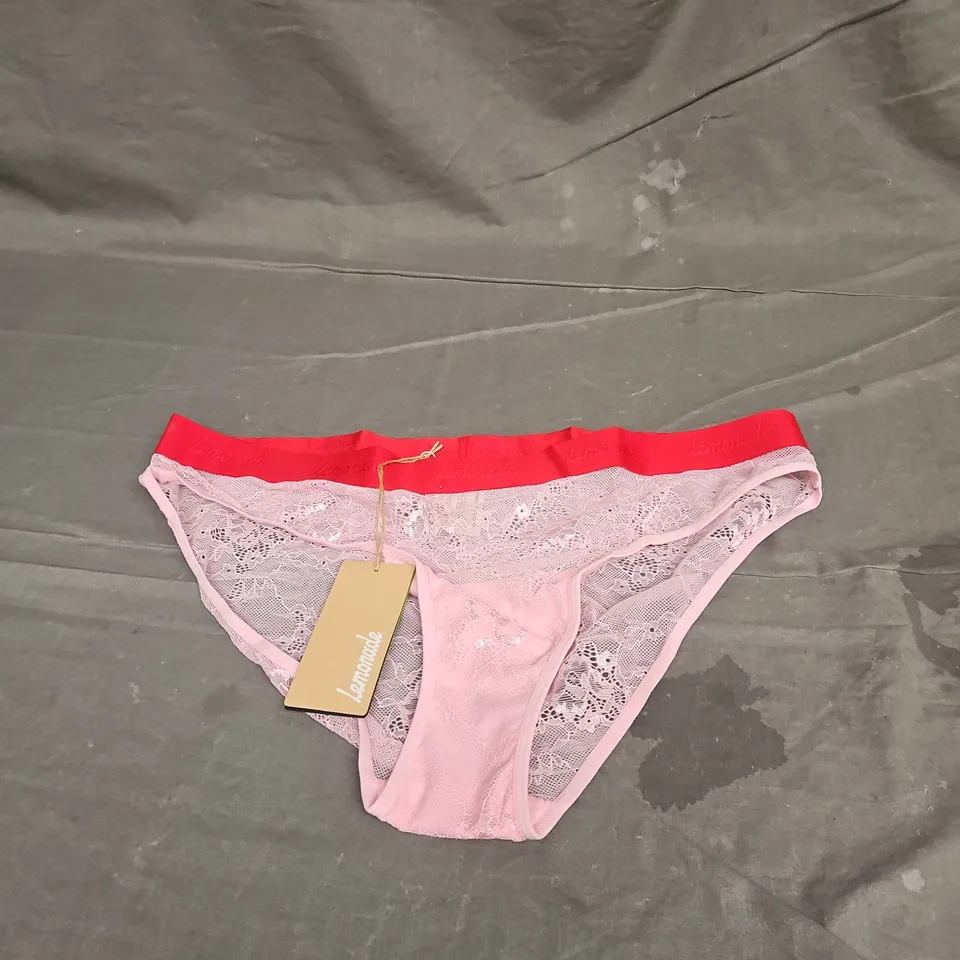 LEMONADE PICOT LACE BRIEF IN PINK/RED SIZE 16