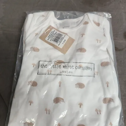 The White Company Hedgehog Print Sleepsuit – Organic Cotton, 6-9 Months