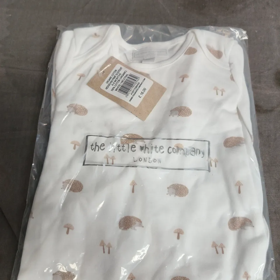 The White Company Hedgehog Print Sleepsuit – Organic Cotton, 6-9 Months