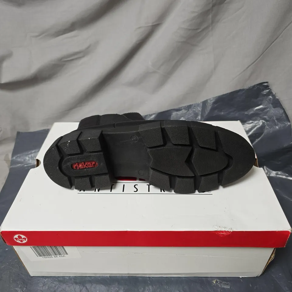 RIEKER ANTISTRESS WOMEN'S BLACK LEATHER ANKLE BOOT WITH SIDE ZIP SIZE 40