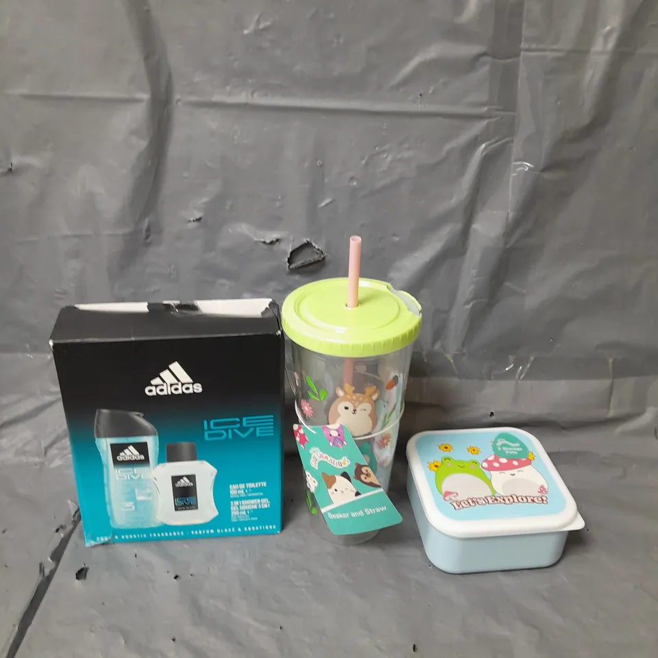 APPROXIMATELY 5 HOUSEHOLD ITEMS TO INCLUDE LYNX GIFT SET, SQUISHMALLOWS DRINKING BOTTLE AND STORAGE POTS