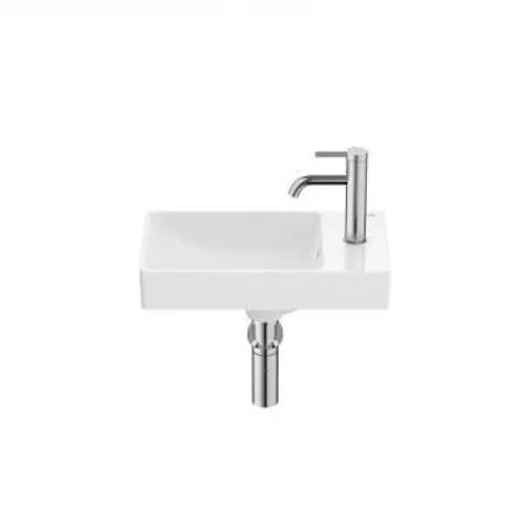 BRAND NEW BOXED ROCA ONA COMPACT 45X26CM R/H BASIN 1TH - MATT WHITE