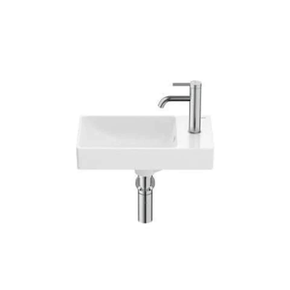 BRAND NEW BOXED ROCA ONA COMPACT 45X26CM R/H BASIN 1TH - MATT WHITE