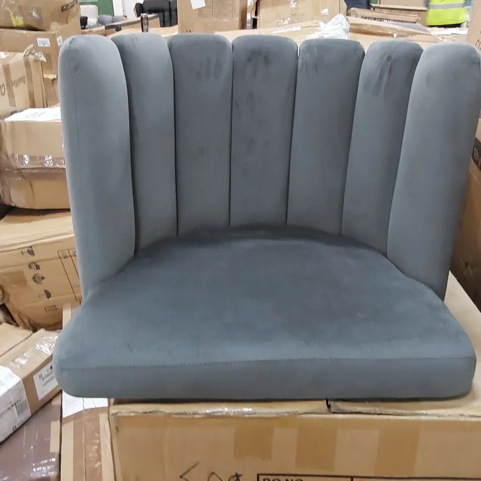 BOXED SET OF 2 CLIPOP GREY VELVET CHAIRS (1 BOX)