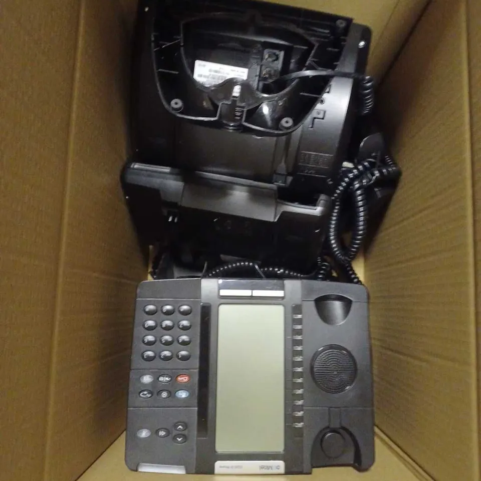 BOX OF APPROX 6 MITEL 5320 IP PHONES IN BLACK