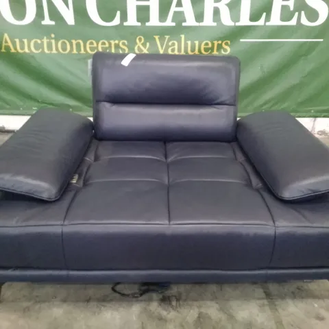 QUALITY DESIGNER ELECTRIC RECLINER LOVESEAT - BLACK LEATHER