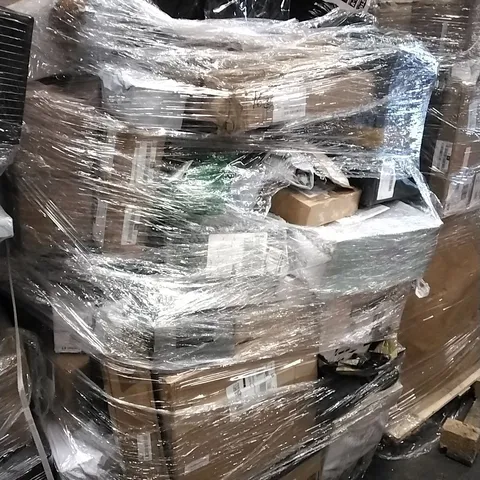 PALLET OF HOUSEHOLD ITEMS TO INCLUDE MEAT BLENDER, PANEL LIGHT,  CLEANING SCRUBBER, GLITTER TREES AND OTHER ASSORTED ITEMS...