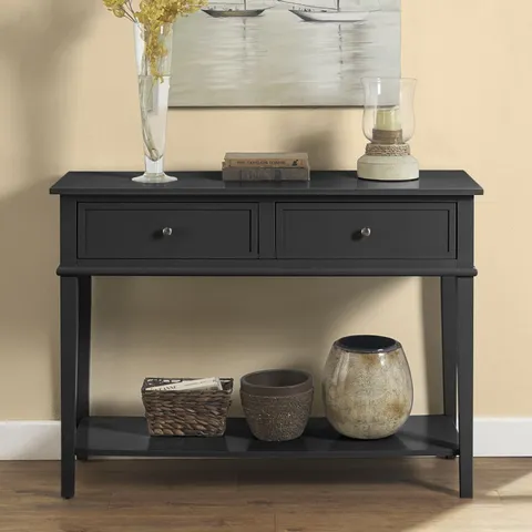 BOXED FRANKLIN CONSOLE TABLE TABLE BLACK