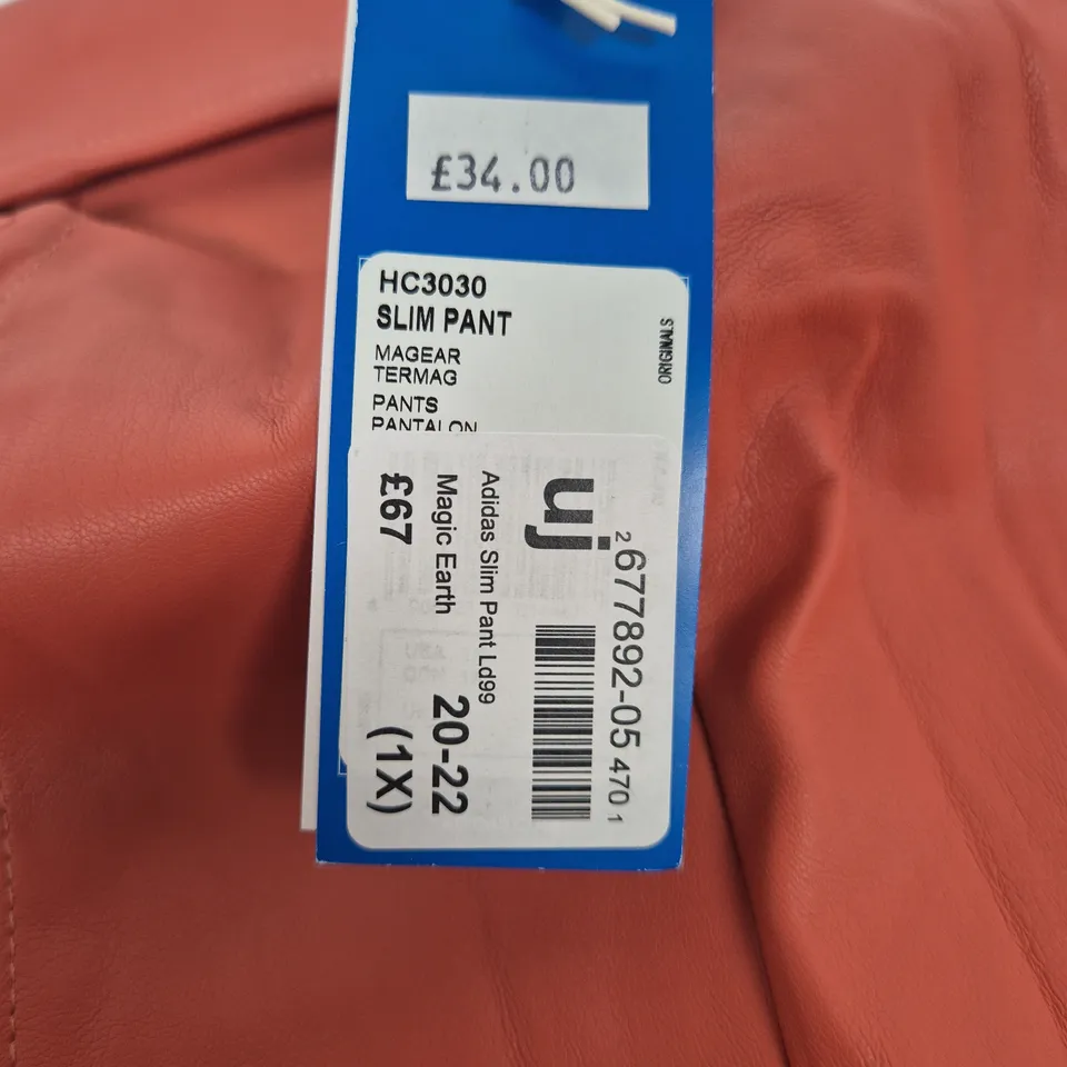 ADIDAS SLIM PANT – CORAL/ORANGE, UK 20-22 (ORIGINALS)