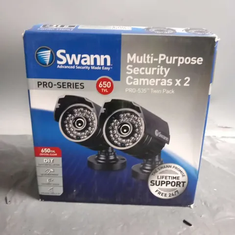 BOXED SWANN MULTI PURPOSE SECURITY CAMERAS X 2 PRO-535 TWIN PACK