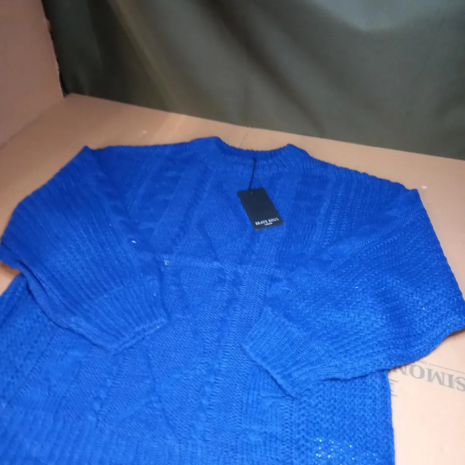 BRAVE SOUL TOKYO OVERSIZED CABLE KNIT JUMPER SIZE 14