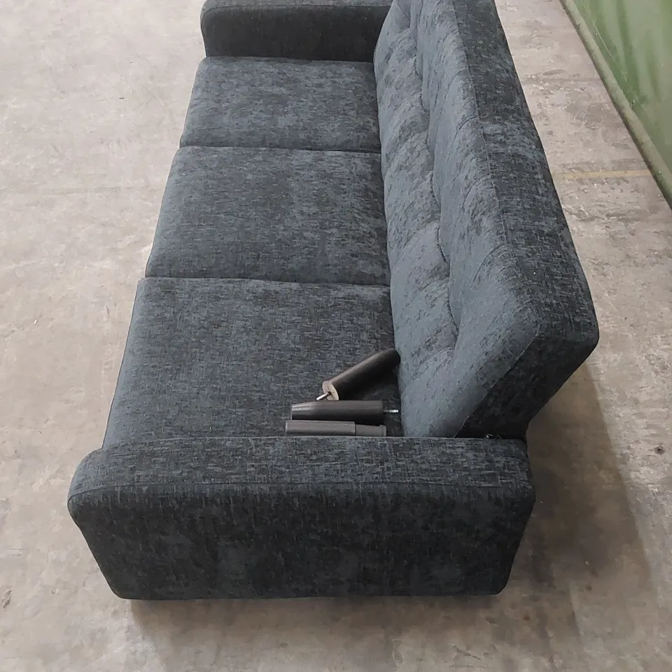 OSLO 3 SEATER FABRIC UPHOLSTERED SOFA - SLATE