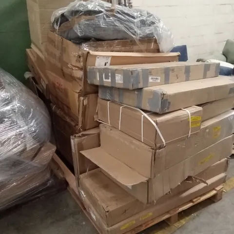 PALLET OF ASSORTED INCOMPLETE DESIGNER FURNITURE PARTS AND PIECES