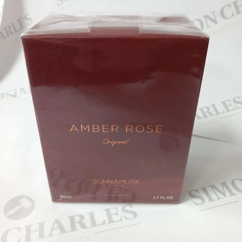 BOXED AND SEALED AMBER ROSE ORIGINAL SUNNAMUSK LONDON EAU DE PARFUM 50ML