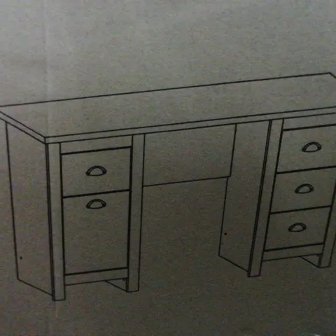 BOXED LANCASTER STUDY DESK IN CREAM - COMPLETE 2 BOXES 