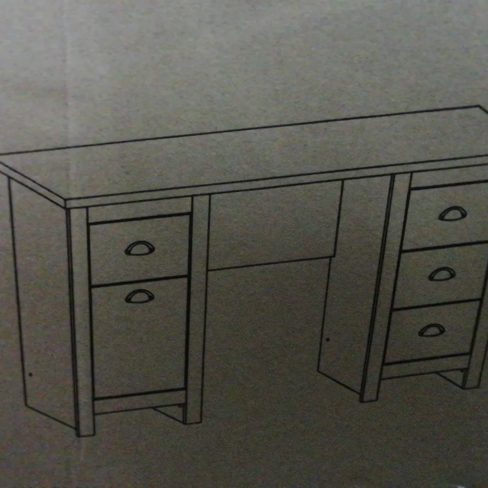 BOXED LANCASTER STUDY DESK IN CREAM - COMPLETE 2 BOXES 