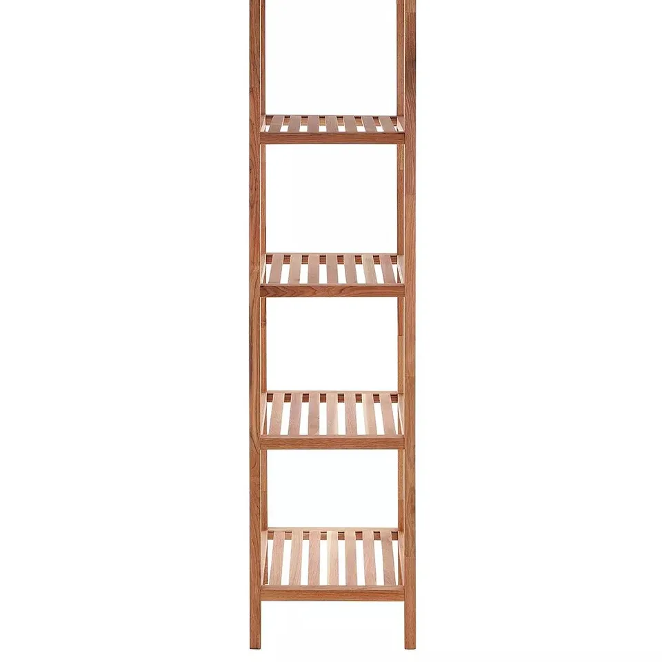 INTERIORS BY PREMIER ARLA 5 TIER WALNUT WOOD BATHROOM SHELF UNIT