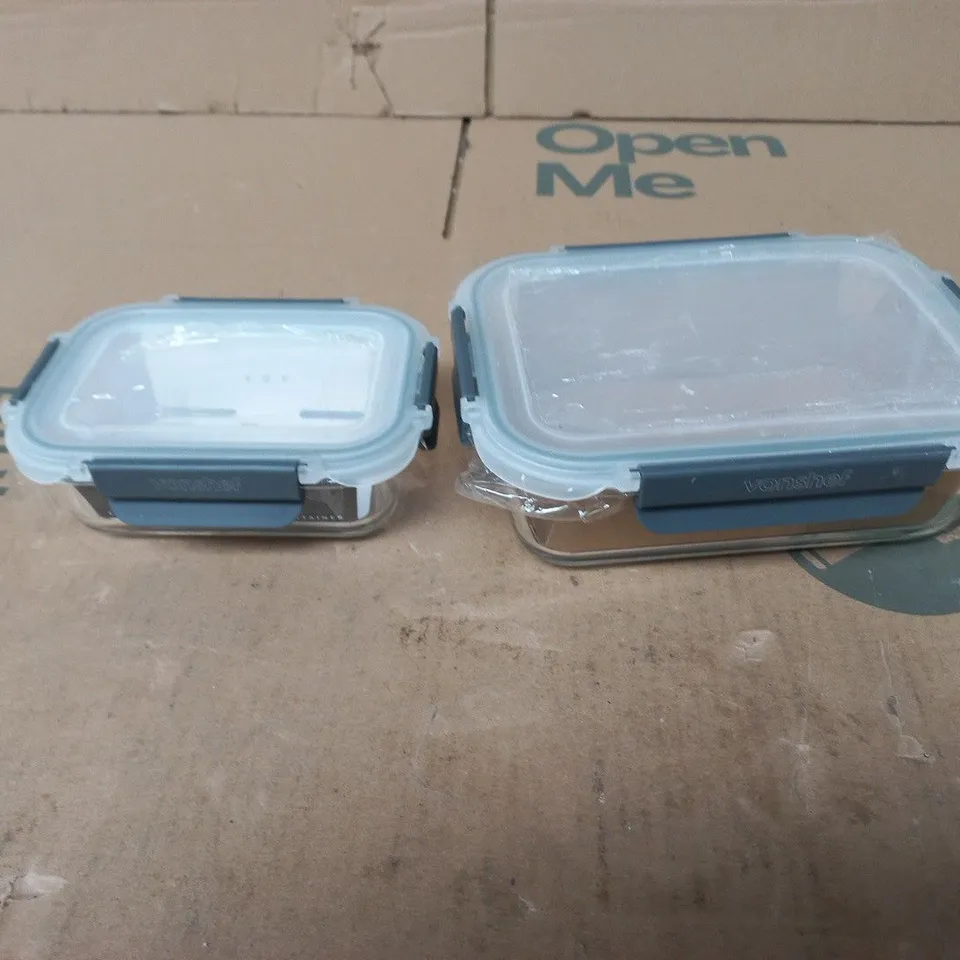 2X VONSHEF GLASS FOOD STORAGE CONTAINERS