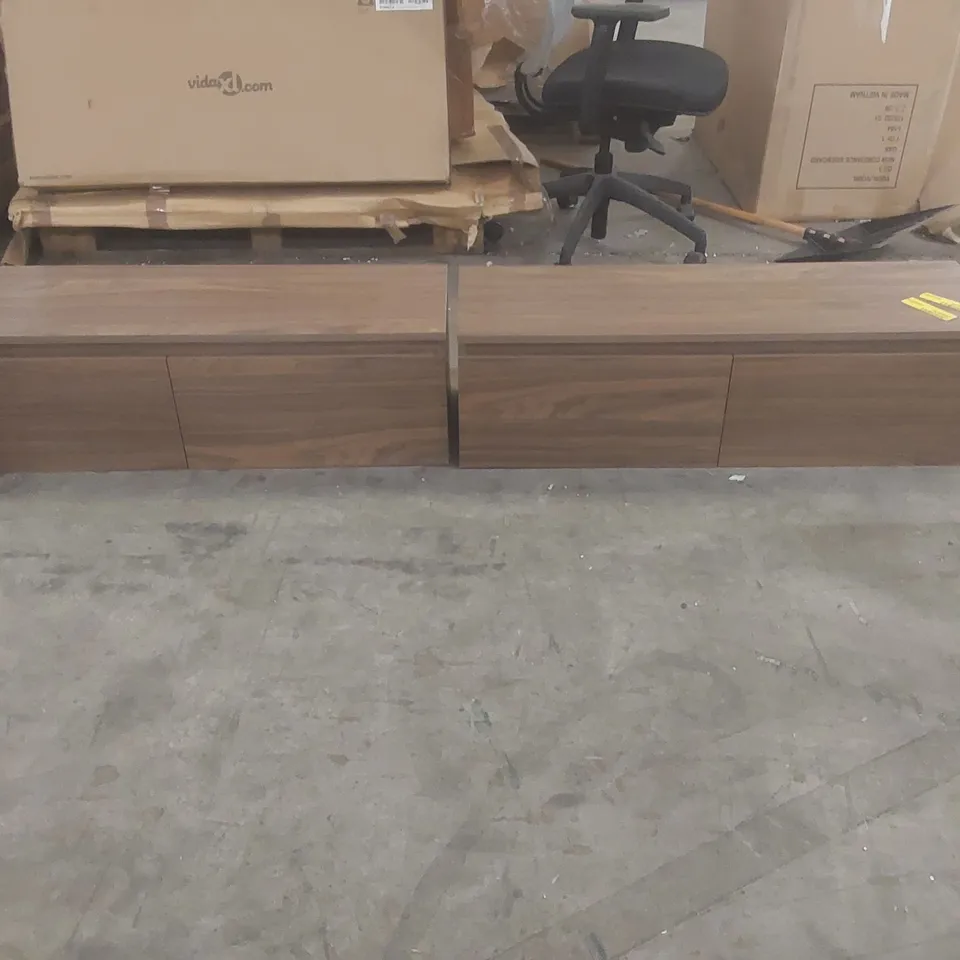 SYVANNA 200 CM WALL-MOUNTED TV CABINET COLOUR: BROWN (2 ITEMS)
