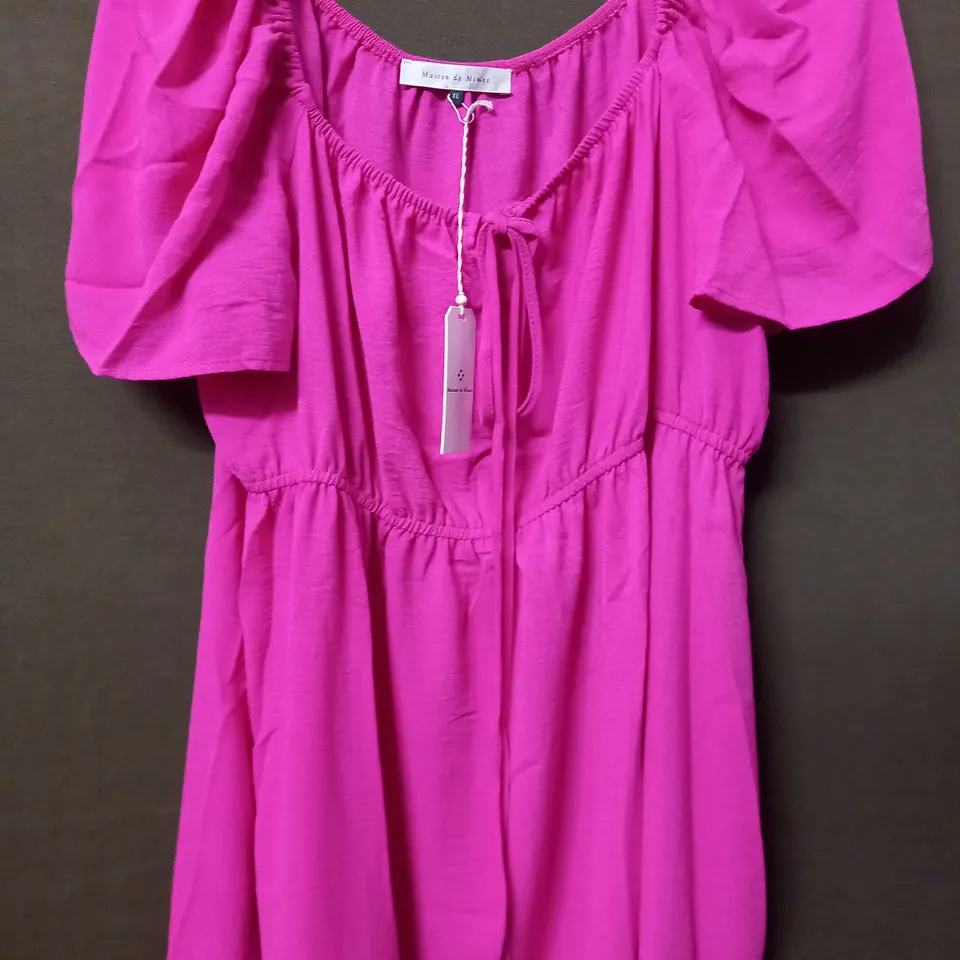 MAISON DE NIMES GYPSY DRESS IN HOT PINK - XL