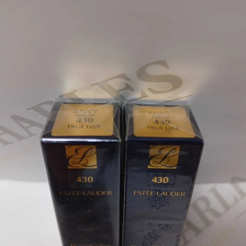 LOT OF 2 ESTEE LAUDER PURE COLOR ENVY PAINT-ON LIQUID LIPCOLOUR - #430 TRUE LIAR