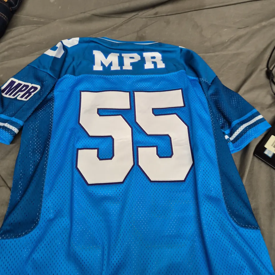 MPR BLUE FOOTBALL JERSEY – NUMBER 55, MEDIUM