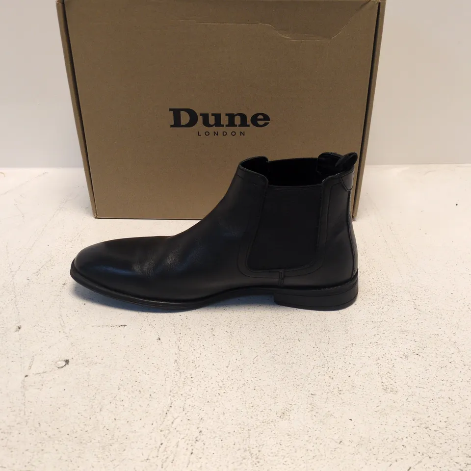 DUNE LONDON BLACK LEATHER CHELSEA BOOTS – MEN'S (UK 8)