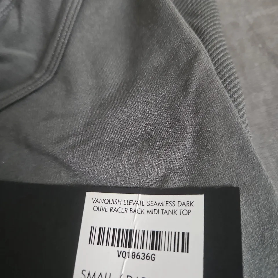 VANQUISH ELEVATE SEAMLESS DARK OLIVE FITNESS VEST – UK S
