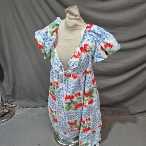 NOBODY'S CHILD JOANNA MIDI DRESS – GERANIUM FLORAL, UK 14 (EU 42, USA 10)