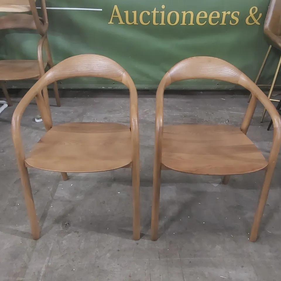 PAIR OF COPENHAGEN DINING CHAIRS - WALNUT BOW BACK
