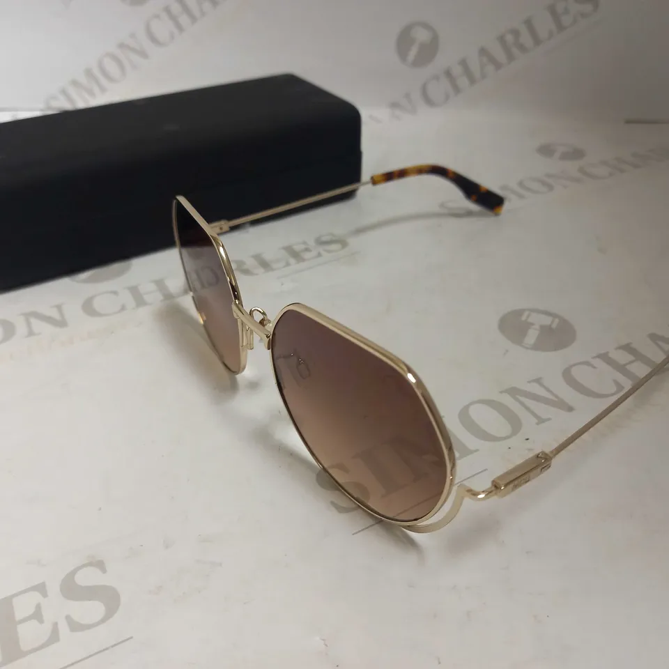 ALEXANDER MCQUEEN NO 0 BY MCQ HEXAGONAL SUNGLASSES - GOLD RRP £139
