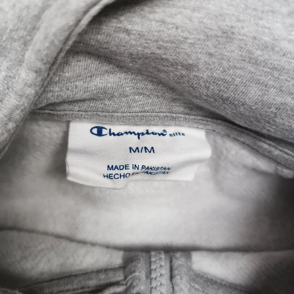 CHAMPION ELITE ZIP HOODIE – GREY, MEN'S UK SIZE M (M/M)