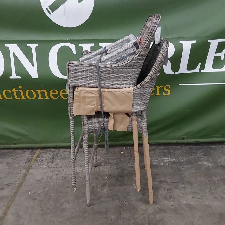 PAIR OF PORTO PATIO BAR STOOLS IN GREY