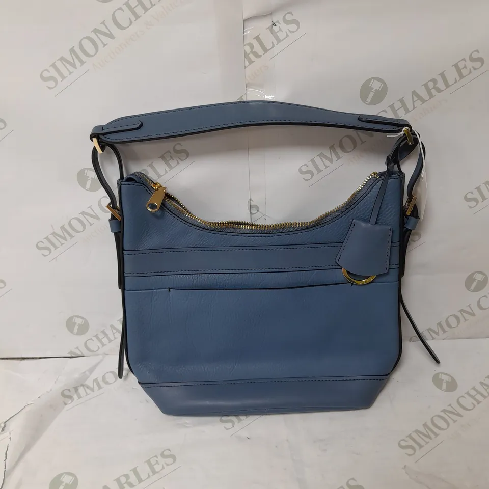 Radley LONDON HANDBAG IN BLUE WITH GOLD DETAILS