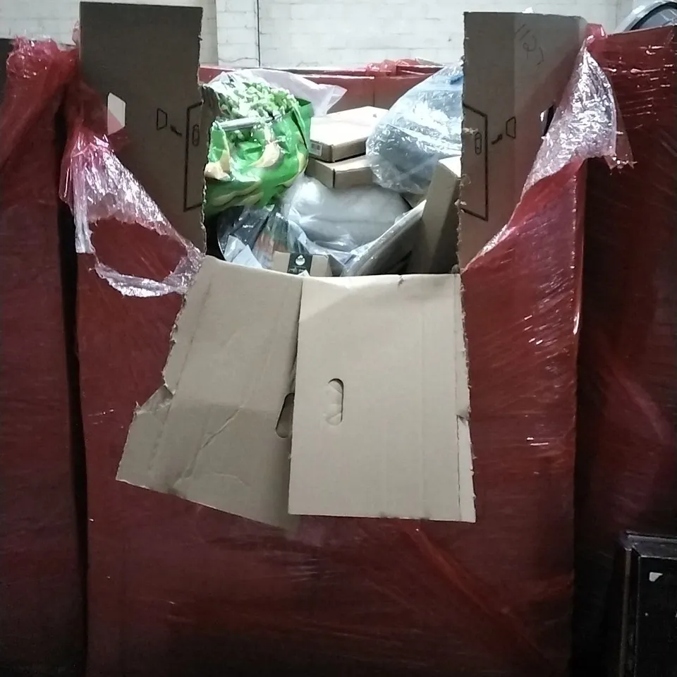 PALLET OF HOUSEHOLD ITEMS TO INCLUDE LUXURY AIR BED,PREMIUM LATEX PILLOW, TOPGYROX, TOILET SEAT AND OTHER ASSORTED ITEMS...