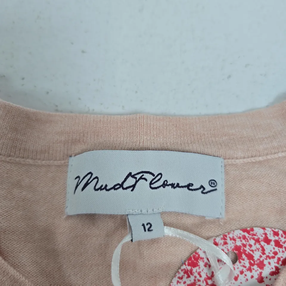 MUDFLOWER STAR AND STRIPE JUMPER – PEACH/NAVY, UK SIZE 12