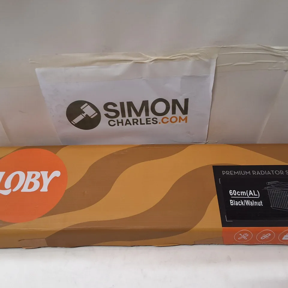 LOBY PREMIUM RADIATOR SHELF 60CM(AL) BLACK/WALNUT – BOXED