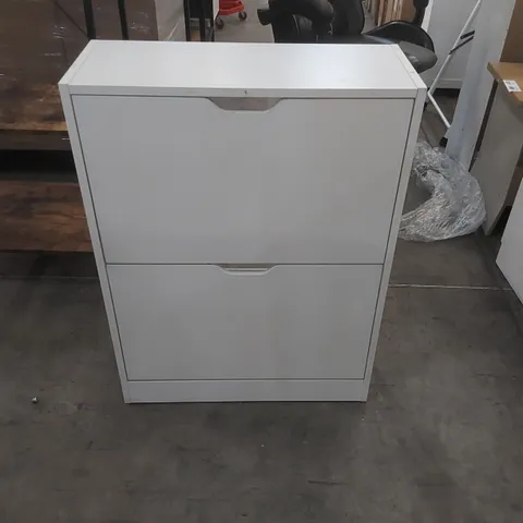 WOODEN SHOE STORAGE CABINET - WHITE