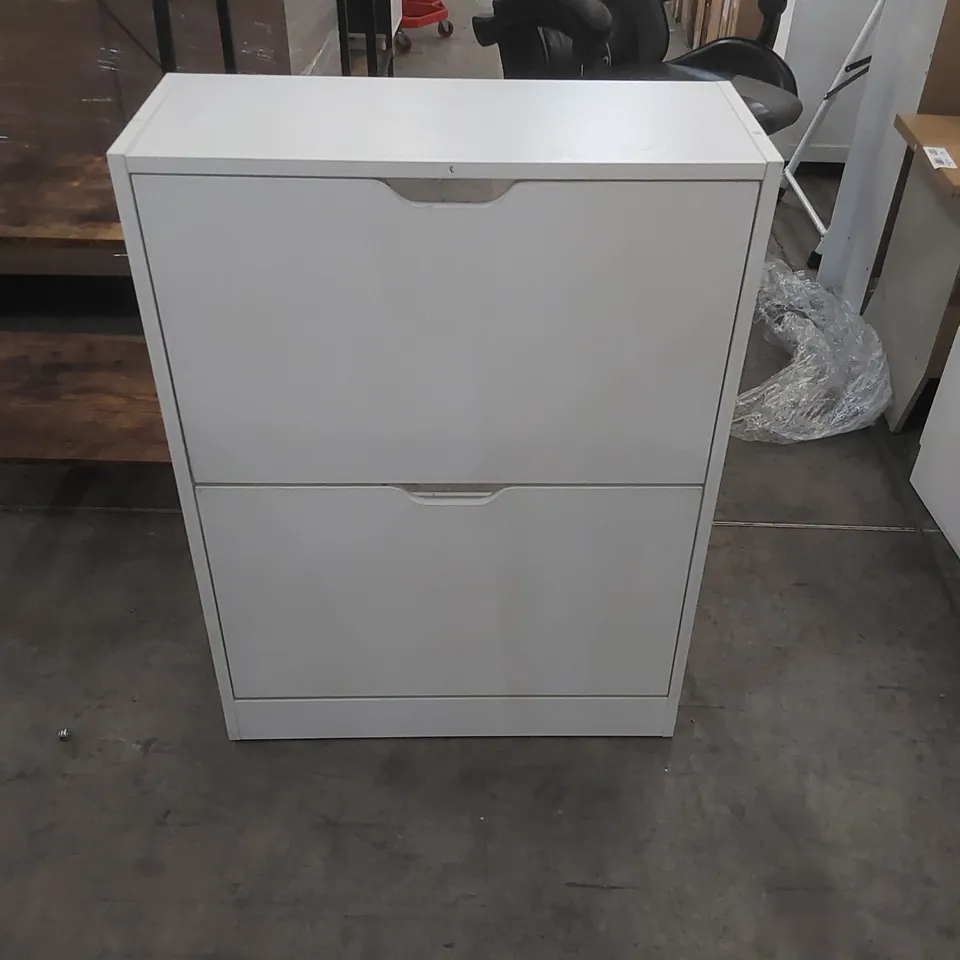 WOODEN SHOE STORAGE CABINET - WHITE