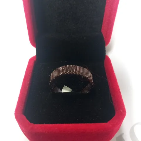 BERING BROWN BROAD MESH INNER RING SIZE 8