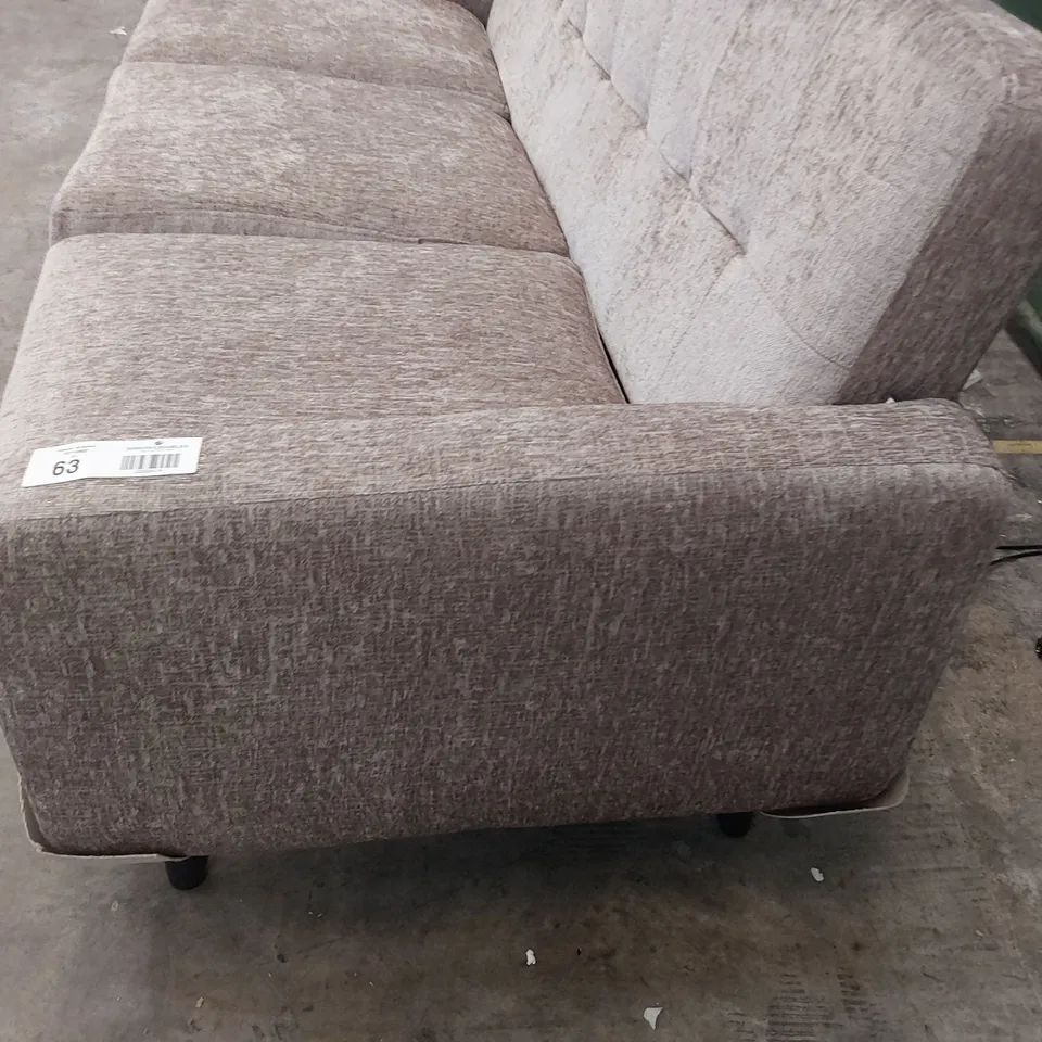 DESIGNER VINTAGE STYLE THREE SEATER SOFA SILVER/GREY FABRIC 