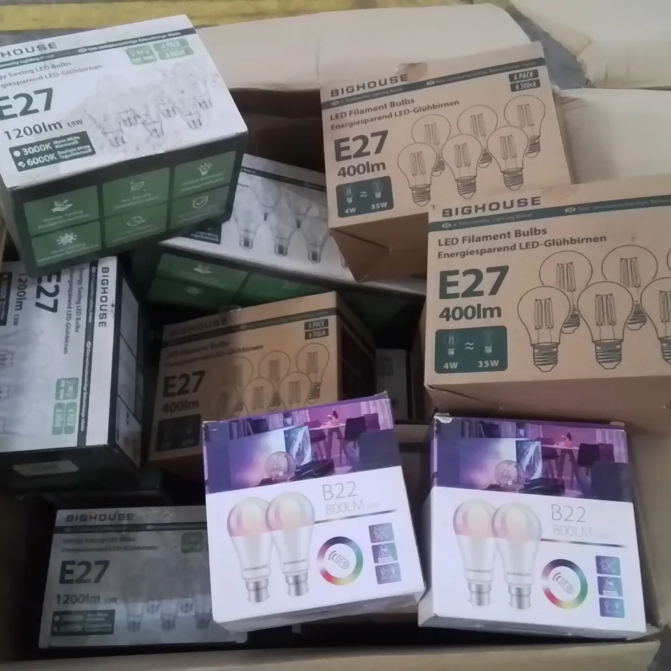 LARGE BOX CONTAINING ASSORTED LIGHT BULBS ECT.