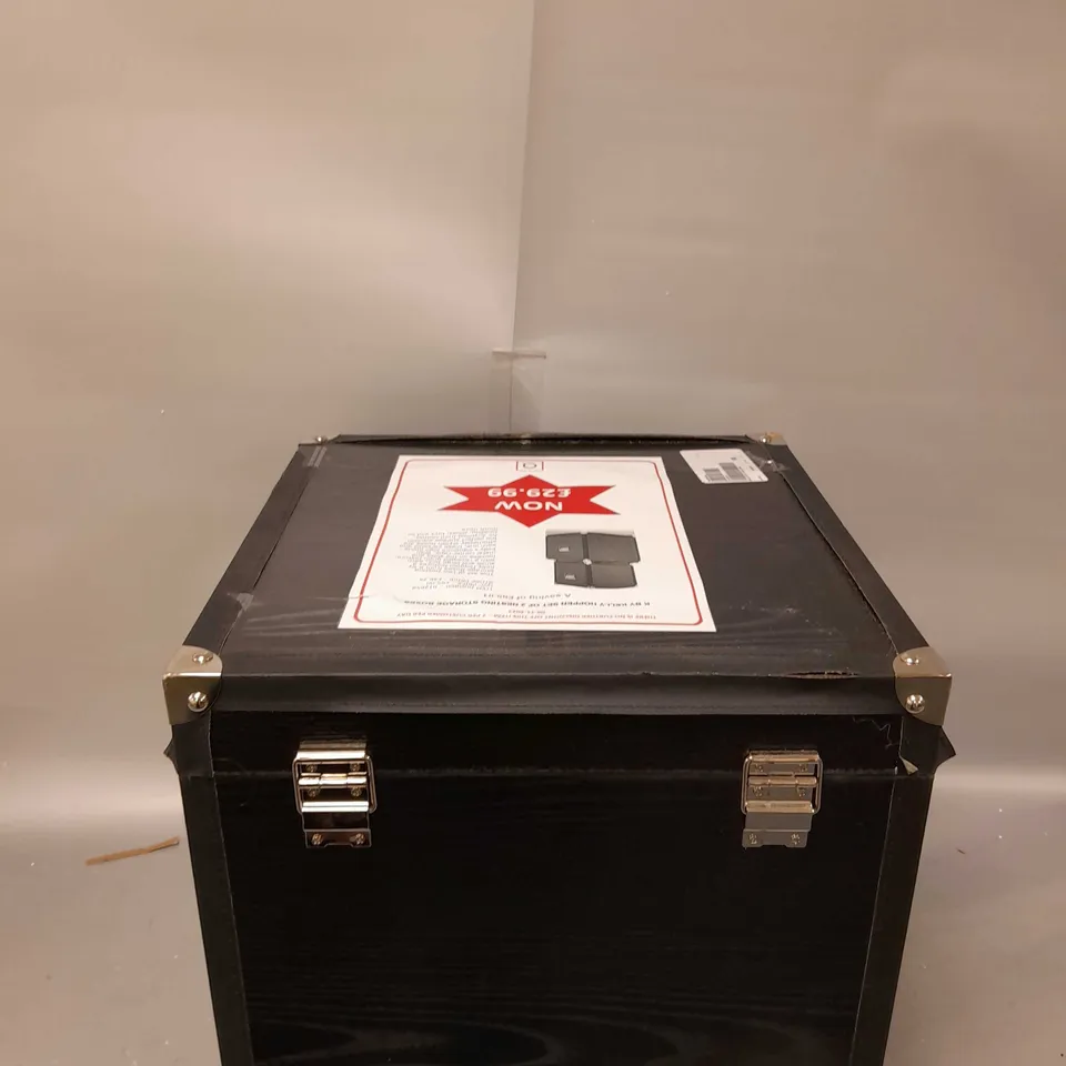 UNBOXED KELLY HOPPEN SET OF NESTING STORAGE BOXES - BLACK - COLLECTION ONLY 